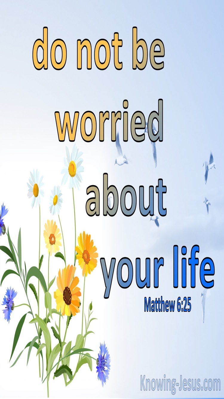 Matthew 6:25 Do Not Be Worried About Your Life (yellow) 